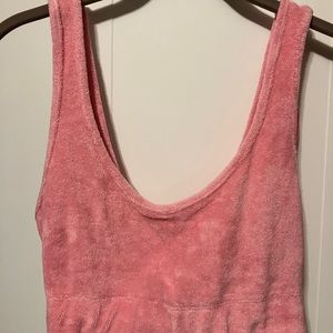 Zara pink  terry crop tank top small s